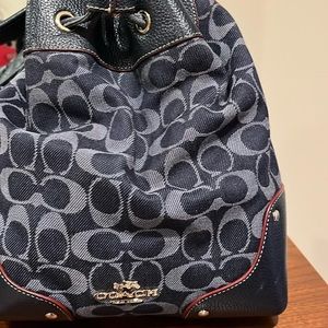 Coach purse. Navy and red. Great condition